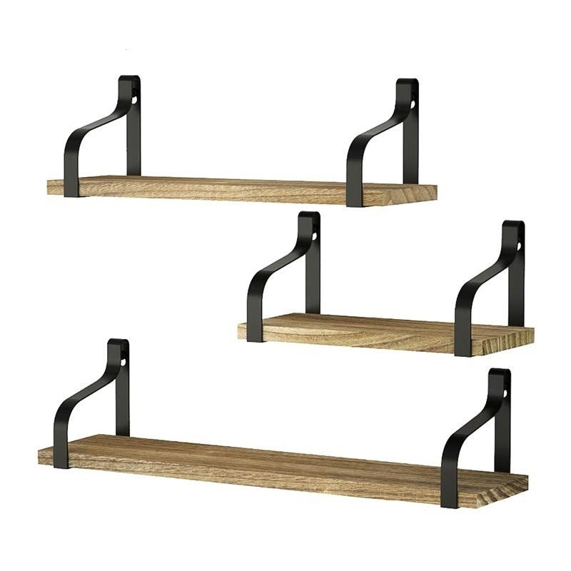Set van 3 Zwevende Houten Wandplanken - Afbeelding 3