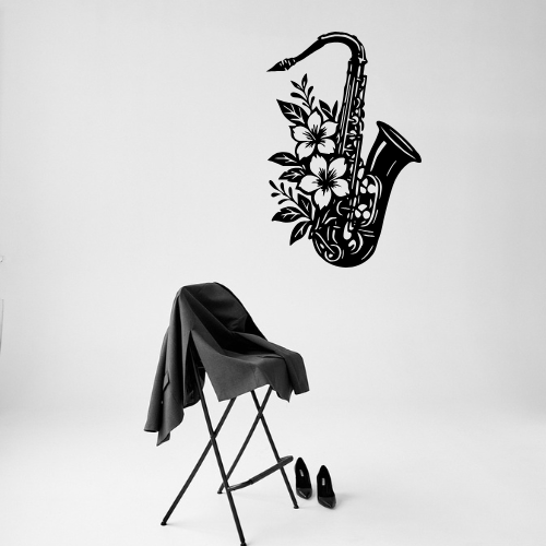 Bloemen saxofoon wanddecoratie