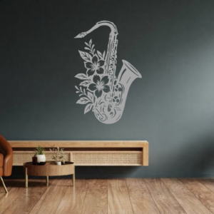 Bloemen saxofoon wanddecoratie
