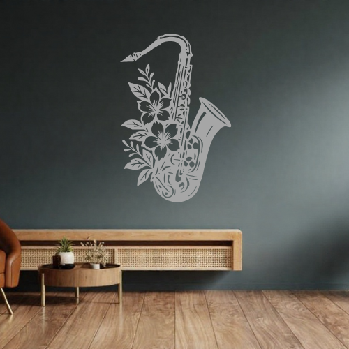 Bloemen saxofoon wanddecoratie
