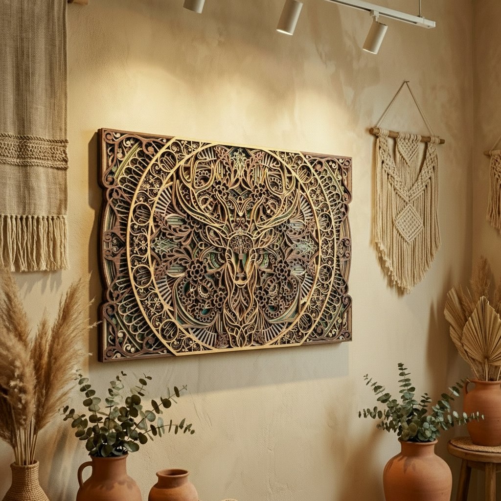 Gelaagde Mandala Wandkunst